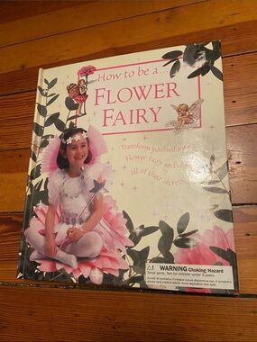 FAIRY book with wings Flower FAIRIES Book Pink White green leaf FLORAL flowers